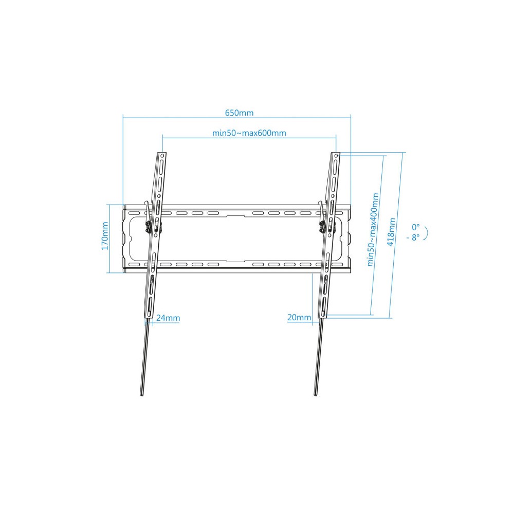 Soporte de pared TOOQ para pantalla de 37” - 80” VESA 200x200